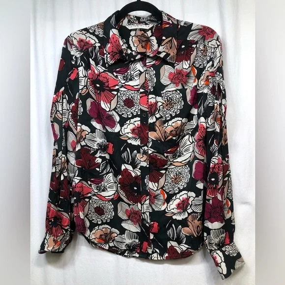 Trina Turk Acacia Tank Top - Melrose Botanical Print Split Sleeve Blouse - View #8